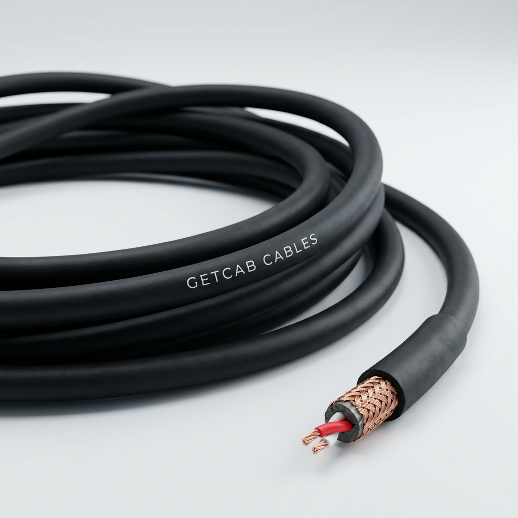 GETCAB Rubber mic cable with GETCAB CABLES printed on the jacket