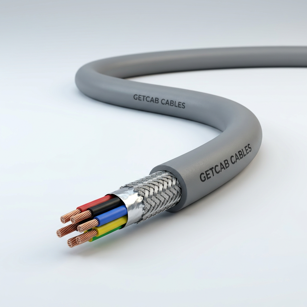 GETCAB Shielded multicore cable with GETCAB CABLES printed on the jacket